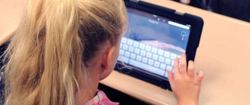 girl with ipad